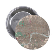 Vintage Map of London England (1862) Button