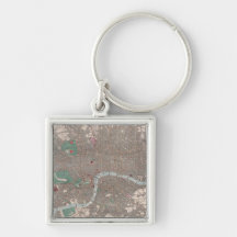 Vintage Map of London England (1862) Key Chains