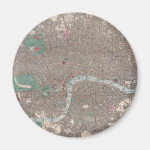 Vintage Map of London England (1862) Refrigerator Magnet
