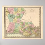 Vintage map of Louisiana Print