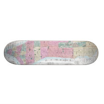 Vintage Map of Lower Manhattan (1865) Skateboard Deck