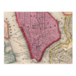 Vintage Map of Lower New York City (1860) Postcard