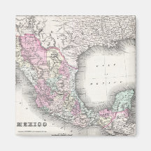 Vintage Map of Mexico (1855) Fridge Magnets