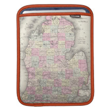 Vintage Map of Michigan (1855) iPad Sleeves