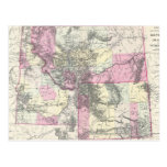 Vintage Map of Montana, Wyoming and Idaho (1884) Postcards