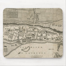 Vintage Map of Montreal (1758) Mousepad