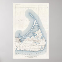 Vintage Map of Nantucket (1919) Posters