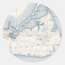 Vintage Map of Nantucket (1919) Sticker