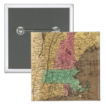 Vintage Map of New England (1836) Button
