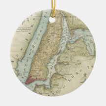 Vintage Map of New York City (1869) Ornaments