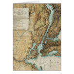 Vintage Map of New York City Harbour (1864) Greeting Cards