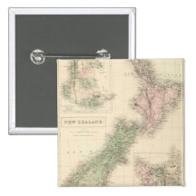 Vintage Map of New Zealand (1854) Buttons