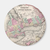Vintage Map of Ontario (1857) Fridge Magnet