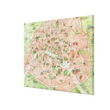 Vintage Map of Paris (1920) Canvas Print