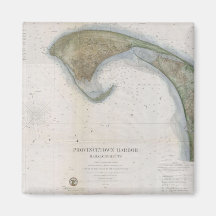 Vintage Map of Provincetown Fridge Magnet
