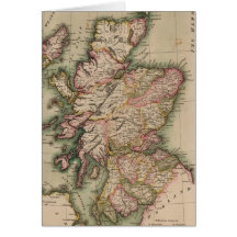 Vintage Map of Scotland (1814) Card