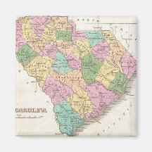Vintage Map of South Carolina (1827) Magnet