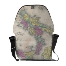 Vintage Map of Southern Italy (1853) Courier Bag