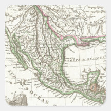 Vintage Map of Texas and Mexico Territories (1810) Square Sticker