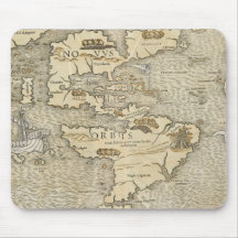 Vintage Map of The Americas (1540) Mouse Pads