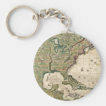 Vintage Map of The Americas (1733) Key Chain