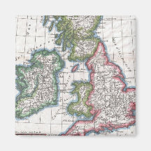 Vintage Map of The British Isles (1780) Magnet