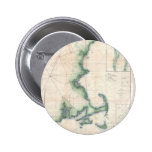 Vintage map of the Massachusetts Coastline Buttons