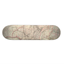 Vintage Map of The Texas Railroad System (1885) Skate Board Deck