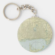 Vintage Map of Toronto (1901) Key Chain