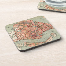 Vintage Map of Venice Italy (1920) Coaster