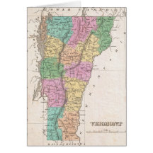 Vintage Map of Vermont (1827) Greeting Card