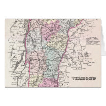 Vintage Map of Vermont (1855) Greeting Card