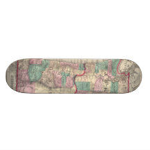 Vintage Map of Washington and Oregon (1875) Skateboard Deck