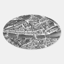 Vintage Map of Zurich Switzerland (1850) Stickers