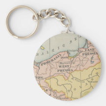 Vintage Map West Prussia Key Chain