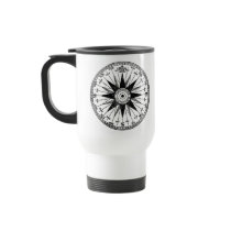 Vintage Mariner's Compass stainless steel travel m Mug