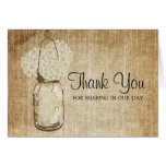 Vintage Mason Jar and Hydrangeas Greeting Card