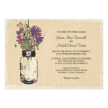 Vintage Mason Jar and Wildflowers Wedding Personalised Invitation