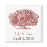 Vintage mauve Flower Arrangement magnets