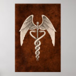 Vintage Medical Caduceus Symbol Business Print