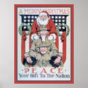vintage Merry Christmas and peace posters