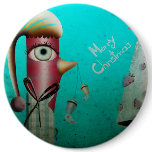 Vintage Merry Christmas Bird acorns Button by Rupydetequila Vintage Merry Christmas Bird acorns Button