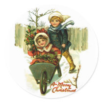 Vintage Merry Christmas Stickers