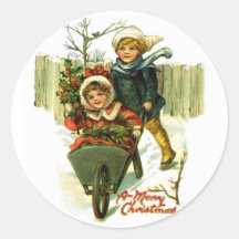 Vintage Merry Christmas Stickers
