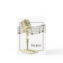 Vintage Microphone Greetings Card