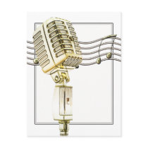 Vintage Microphone Postcard
