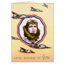 Vintage Military Air Force Birthday Card