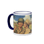 Vintage Military Personnel; Patriotic mugs