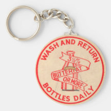 Vintage Milk Bottle Cap Keychain