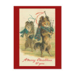 Vintage *Mini Collie* Merry Christmas! Postcard